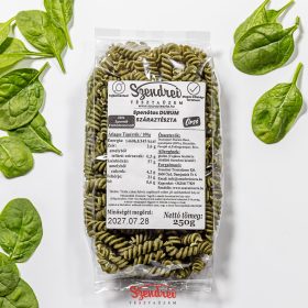   Durum Szendrei Spenótos Orsó Száraztészta 250gr. - 38% zöldségtartalommal
