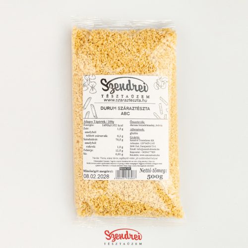 Durum Szendrei ABC Száraztészta 500gr.