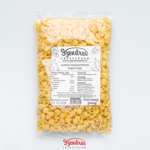 Durum Szendrei Kagyló Nagy Száraztészta 500gr.