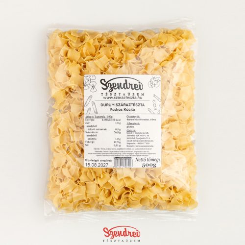 Durum Szendrei Fodros kocka Száraztészta 500gr.
