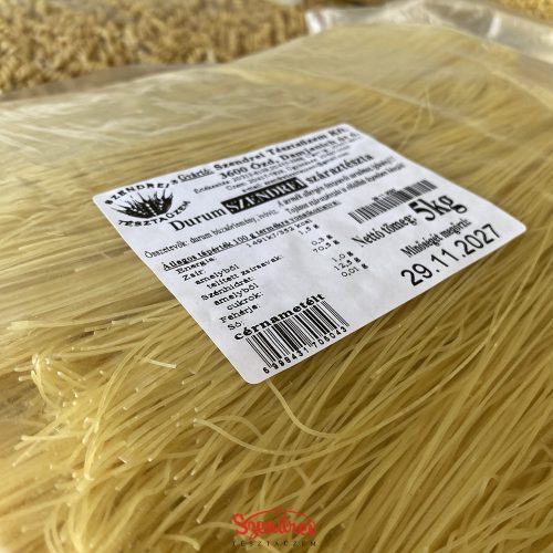 Durum Szendrei Cérnametélt Száraztészta 5 kg. Lédig