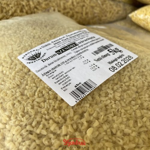 Durum Szendrei ABC Száraztészta 5 kg. Lédig