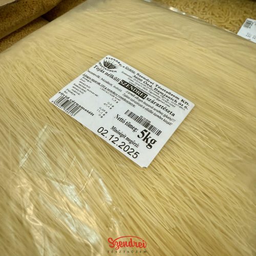 Tojásnélküli Szendrei Cérnametélt Száraztészta 5 kg. Lédig