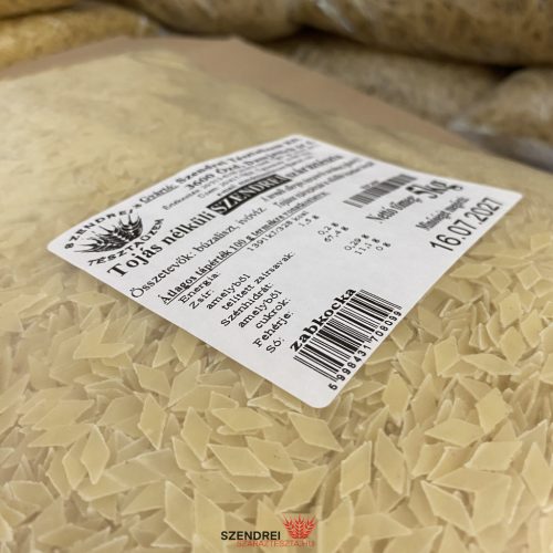Tojásnélküli Szendrei Zabkocka Száraztészta 5 kg. Lédig
