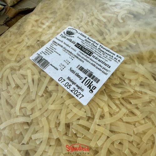 Tojásnélküli Szendrei Rövid Szélesmetélt Száraztészta 10 kg. Lédig