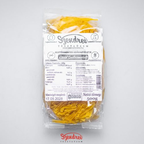 Gluténmentes Rövid Szélesmetélt 500gr. - Szendrei Száraztészta