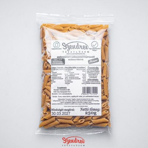 Csökkentett Szénhidráttartalmú Penne 250gr. - Szendrei Száraztészta