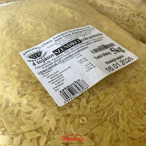 4 Tojásos Szendrei Zabkocka Száraztészta 5 kg. Lédig
