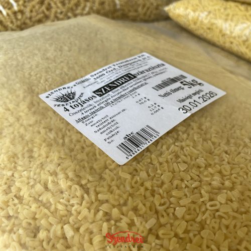 4 Tojásos Szendrei ABC Száraztészta 5 kg. Lédig