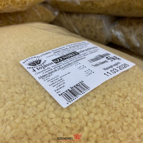 4 Tojásos Szendrei Leves Kagyló Száraztészta 5 kg. Lédig
