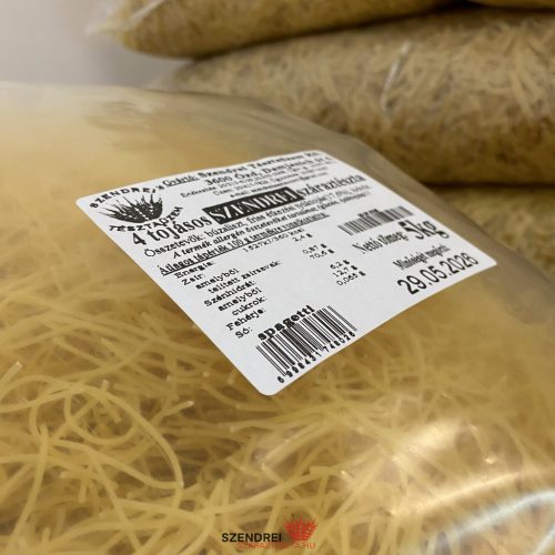 4 Tojásos Szendrei Spagetti Száraztészta 5 kg. Lédig