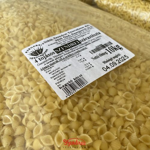 4 Tojásos Szendrei Kagyló Kicsi Száraztészta 10 kg. Lédig