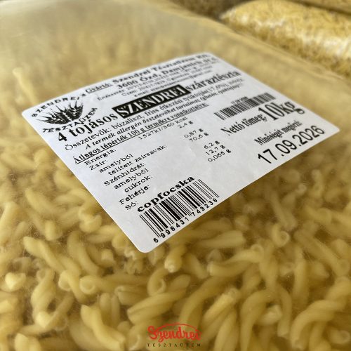 4 Tojásos Szendrei Copfocska Száraztészta 10 kg. Lédig