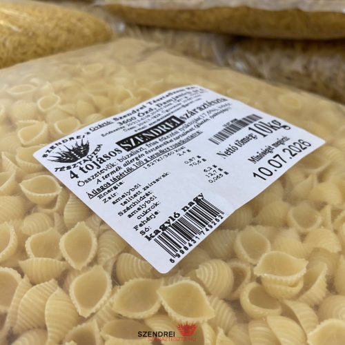 4 Tojásos Szendrei Kagyló Nagy Száraztészta 10 kg. Lédig